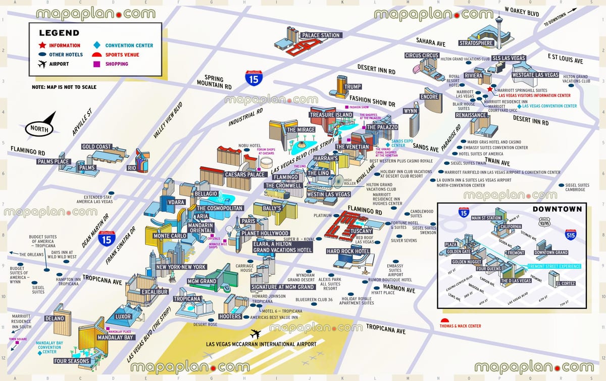 kaart Vegas strip