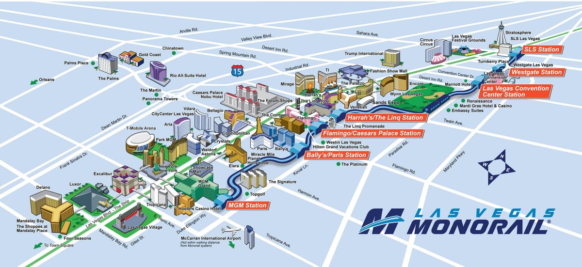 monorail Vegas kaart