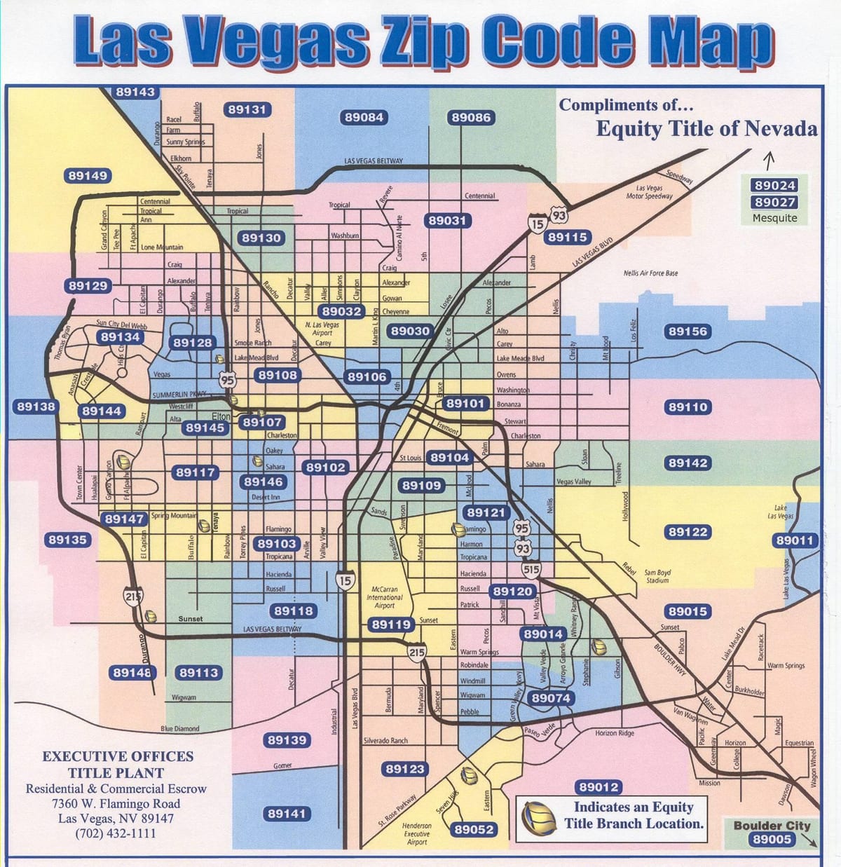 zip-kode kaart van Las Vegas