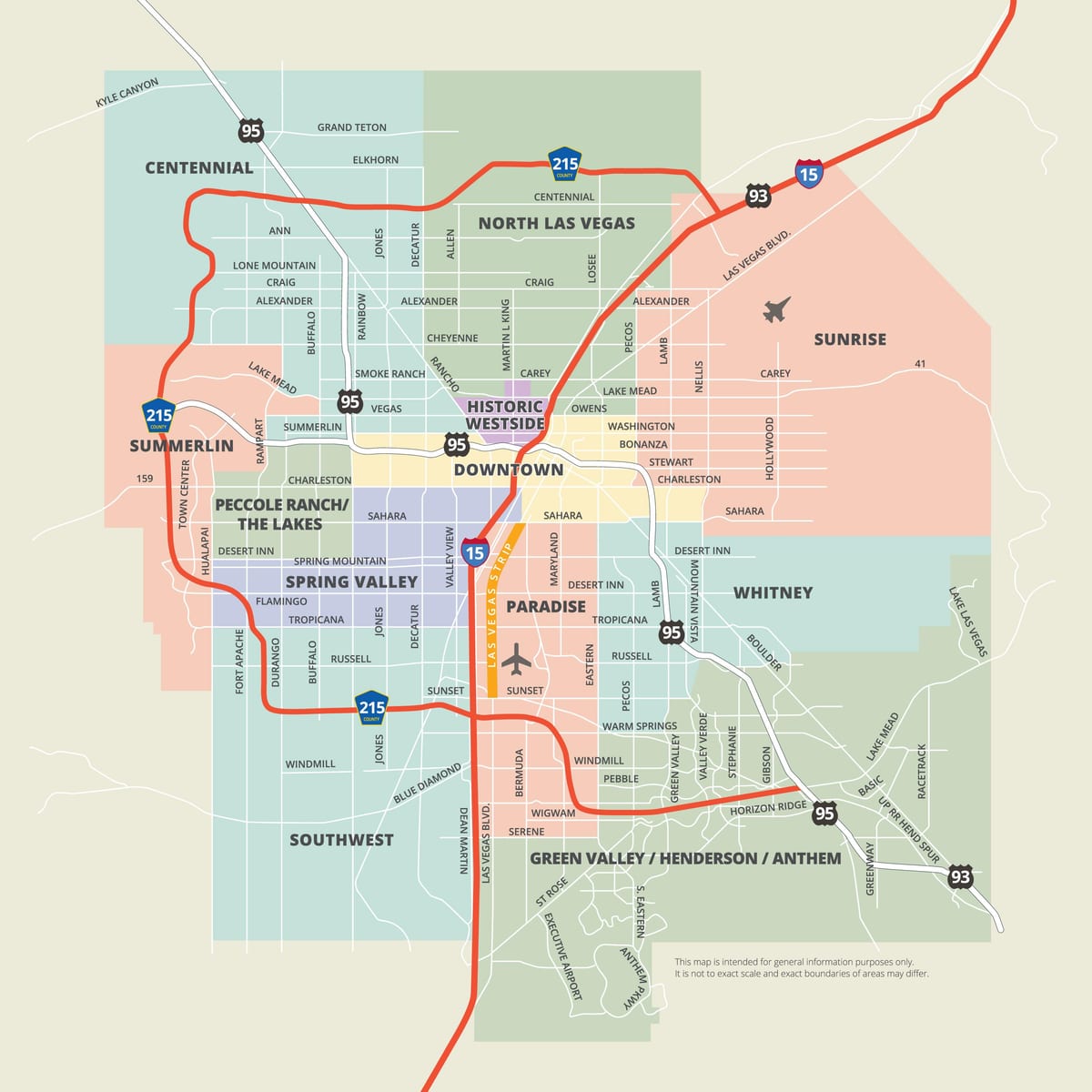 kaart van noord-Las Vegas