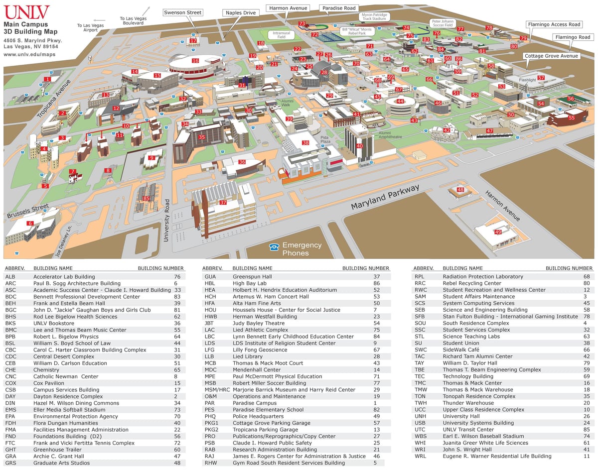 kaart van UNLV